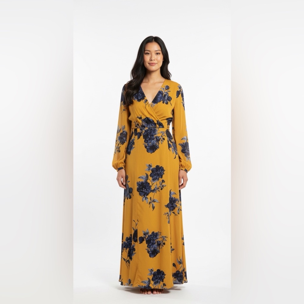 Beautiful floral‎ wrap maxi dress Sz L